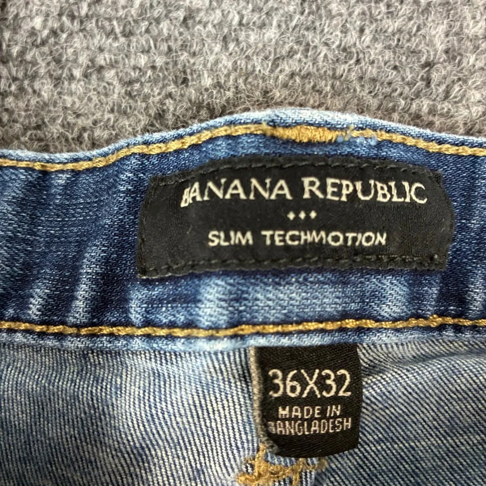 Banana‎ Republic Slim Techmotion Jeans Mens 36x32 Blue Denim Medium Wash 35x30